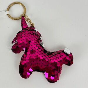 Pink Sequin Unicorn Keychain or purse charm
